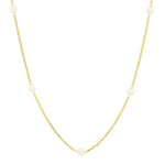 TAI JEWELRY Necklace Gold Vermeil Delicate Pearl Station Necklace