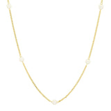 TAI JEWELRY Necklace Gold Vermeil Delicate Pearl Station Necklace