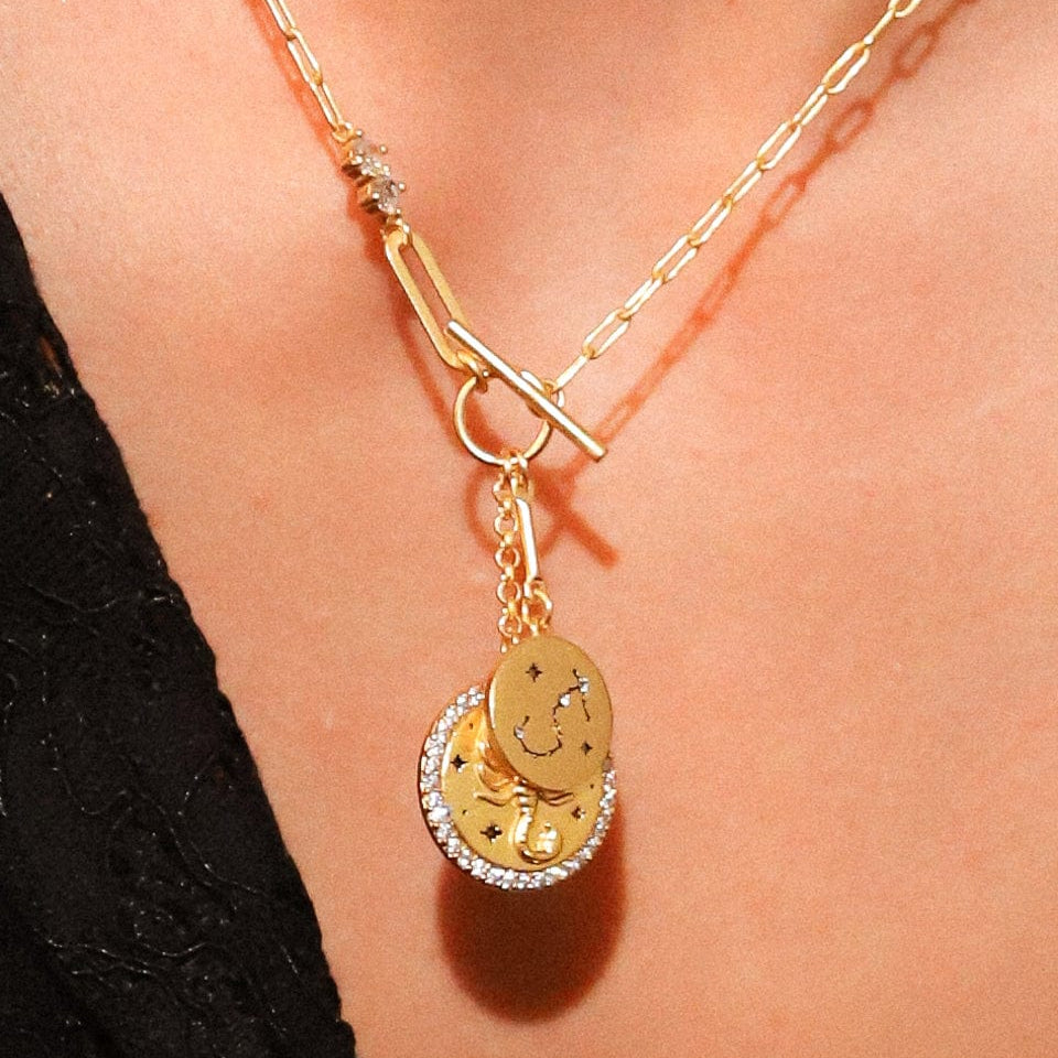 TAI JEWELRY | Double Coin Zodiac Necklace | Necklace |