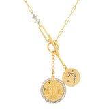 TAI JEWELRY Necklace Libra Double Coin Pendant Zodiac And Constellation Necklace