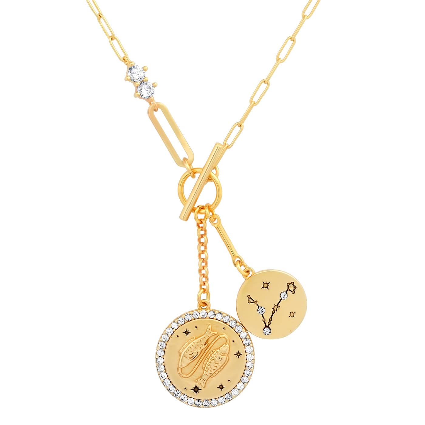 TAI JEWELRY | Double Coin Zodiac Necklace | Necklace |