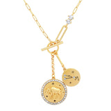 TAI JEWELRY | Double Coin Zodiac Necklace | Necklace |