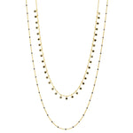 TAI JEWELRY | Double-Layered Ball Chain Necklace With CZ Accents | Necklace |