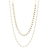 TAI JEWELRY | Double-Layered Ball Chain Necklace With CZ Accents | Necklace |