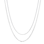 TAI JEWELRY Necklace Silver Double Link And Snake Chain Necklace