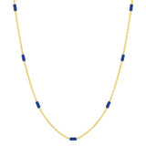 TAI JEWELRY Necklace Navy Enamel Bead Chain