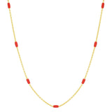 TAI JEWELRY Necklace Red Enamel Bead Chain