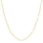 TAI JEWELRY Necklace White Enamel Bead Chain