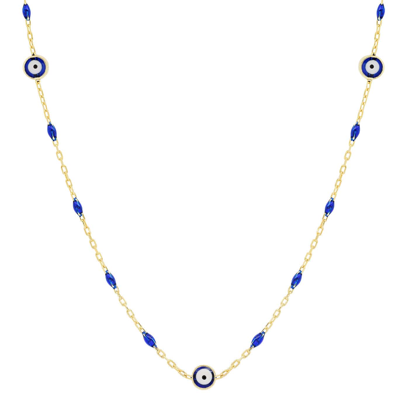 TAI JEWELRY | Lucky Blue Beaded Evil Eye Necklace | Necklace |