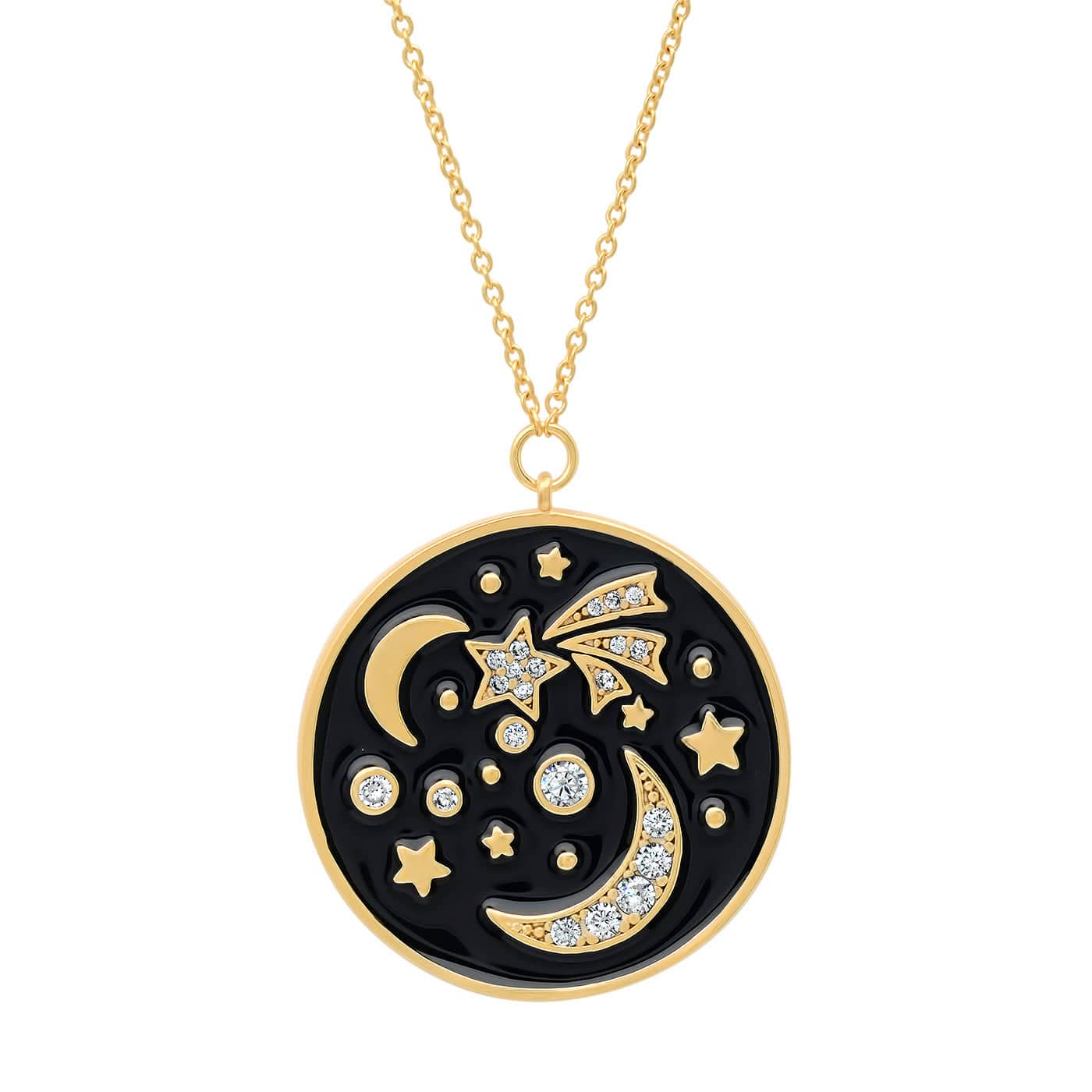 TAI JEWELRY | Enamel Galaxy Coin Necklace | Necklace |
