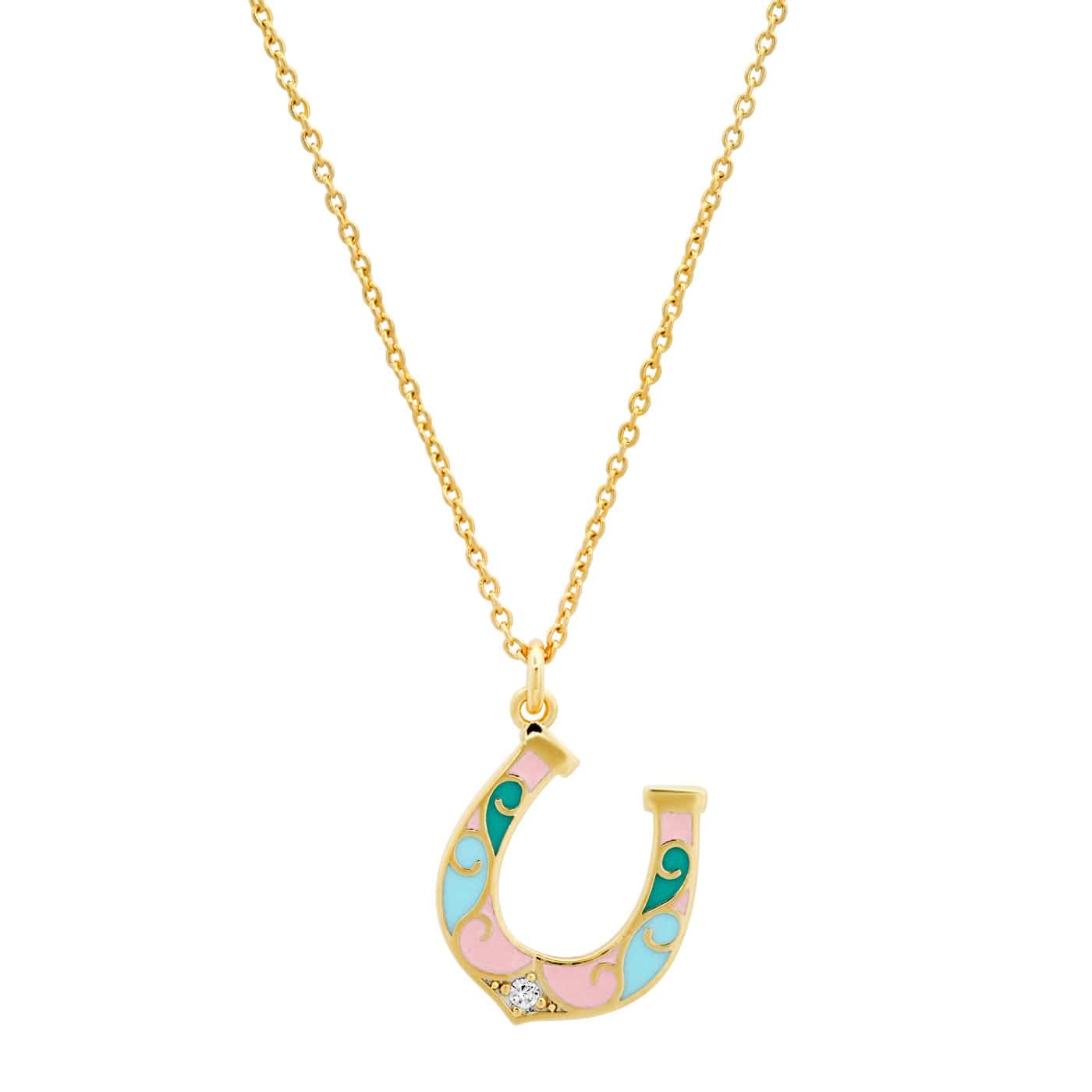 TAI JEWELRY Necklace Enamel Horseshoe Necklace