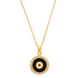 TAI JEWELRY | Enamel Medium Round Eye Pendant | Necklace |