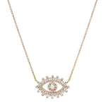 TAI JEWELRY | Evil Eye Necklace With Opal Center And Baguette CZ | Necklace |