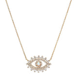 TAI JEWELRY | Evil Eye Necklace With Opal Center And Baguette CZ | Necklace |