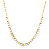 TAI JEWELRY Necklace Gold Ball Necklace with Graduated CZ Stones