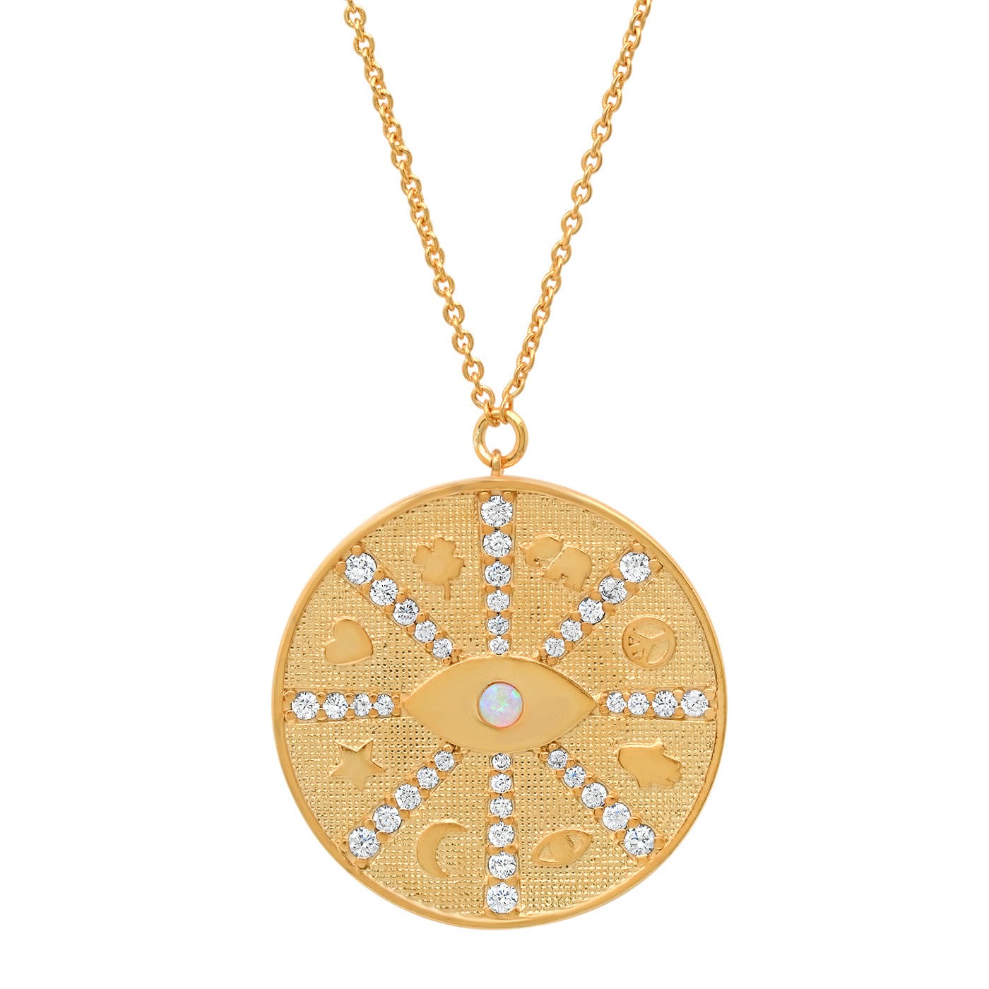 TAI JEWELRY | Gold Coin Eye Pendant | Necklace |
