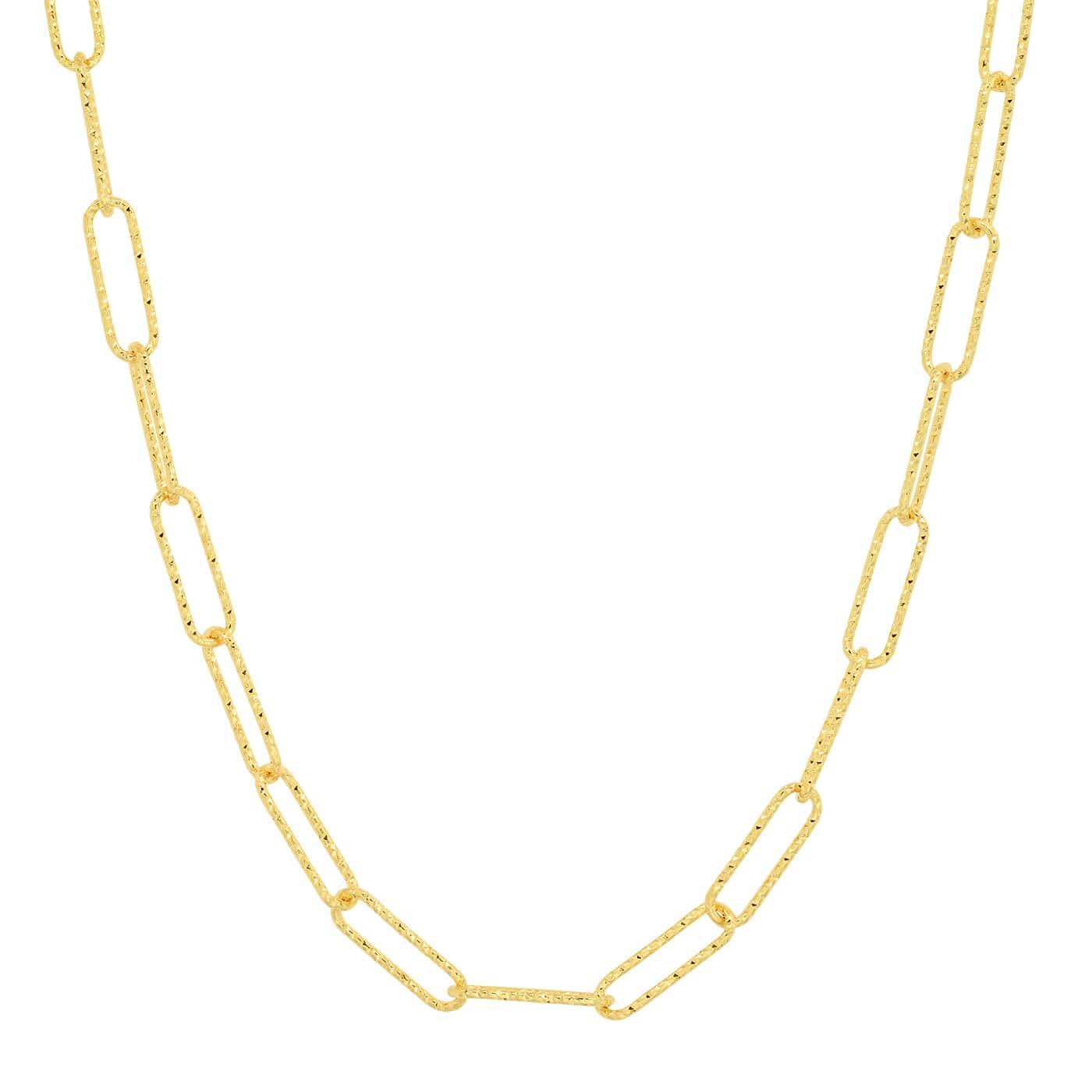 TAI JEWELRY Necklace GOLD Gold Hammered Paper Clip Chain