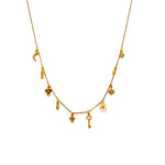 TAI JEWELRY Necklace Gold Necklace With Stationed Charms