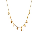 TAI JEWELRY Necklace Gold Necklace With Stationed Charms