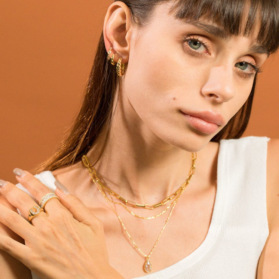 TAI JEWELRY | Gold Paper Clip Chain | Necklace |