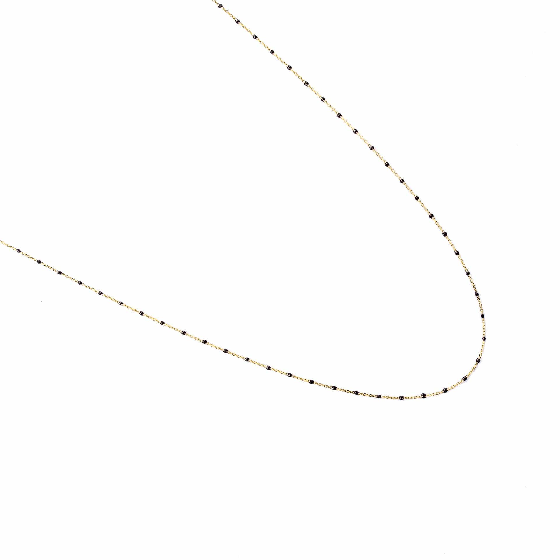 TAI JEWELRY | Gold Vermeil 34" Enamel Beaded Necklace (Black) | Necklace |