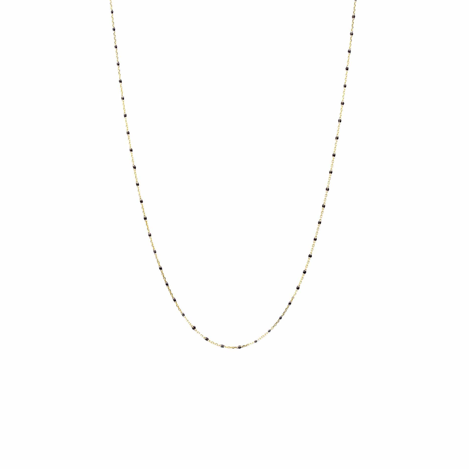 TAI JEWELRY | Gold Vermeil 34" Enamel Beaded Necklace (Black) | Necklace |