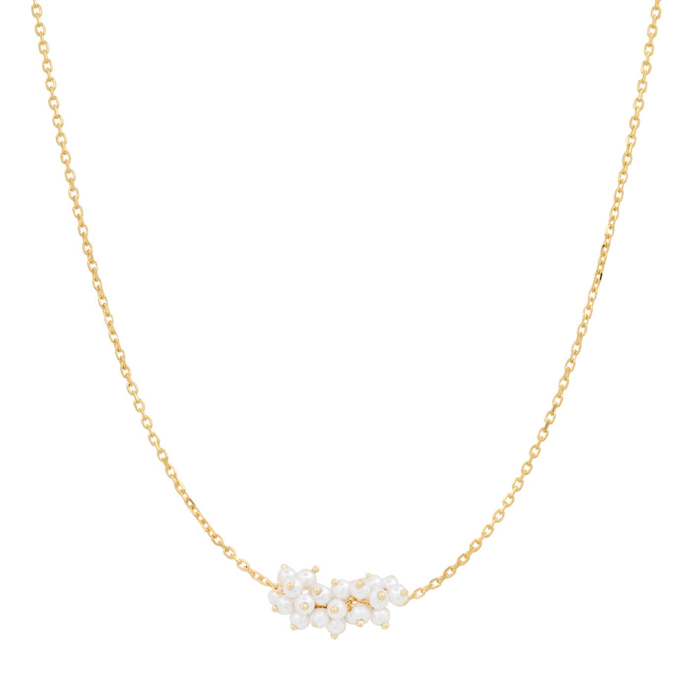 TAI JEWELRY | Gold Vermeil Chain with Freshwater Pearl Cluster | Necklace |