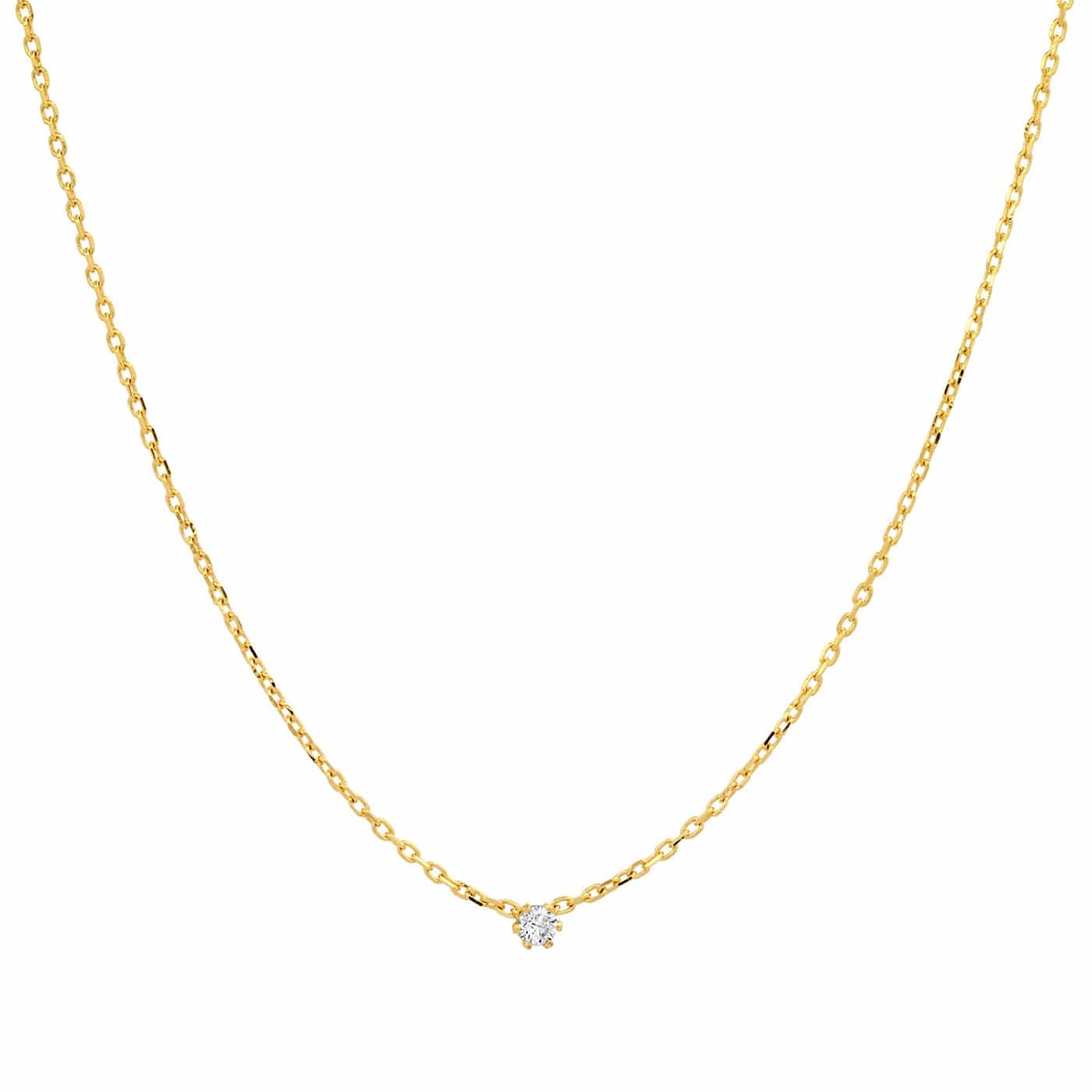 TAI JEWELRY | Gold Vermeil Chain with Single CZ Accent | Necklace |