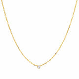 TAI JEWELRY Necklace Gold Vermeil Chain With Single CZ Accent