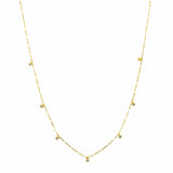 TAI JEWELRY Necklace Gold Vermeil Enamel With Stationed Charm Necklace (White)