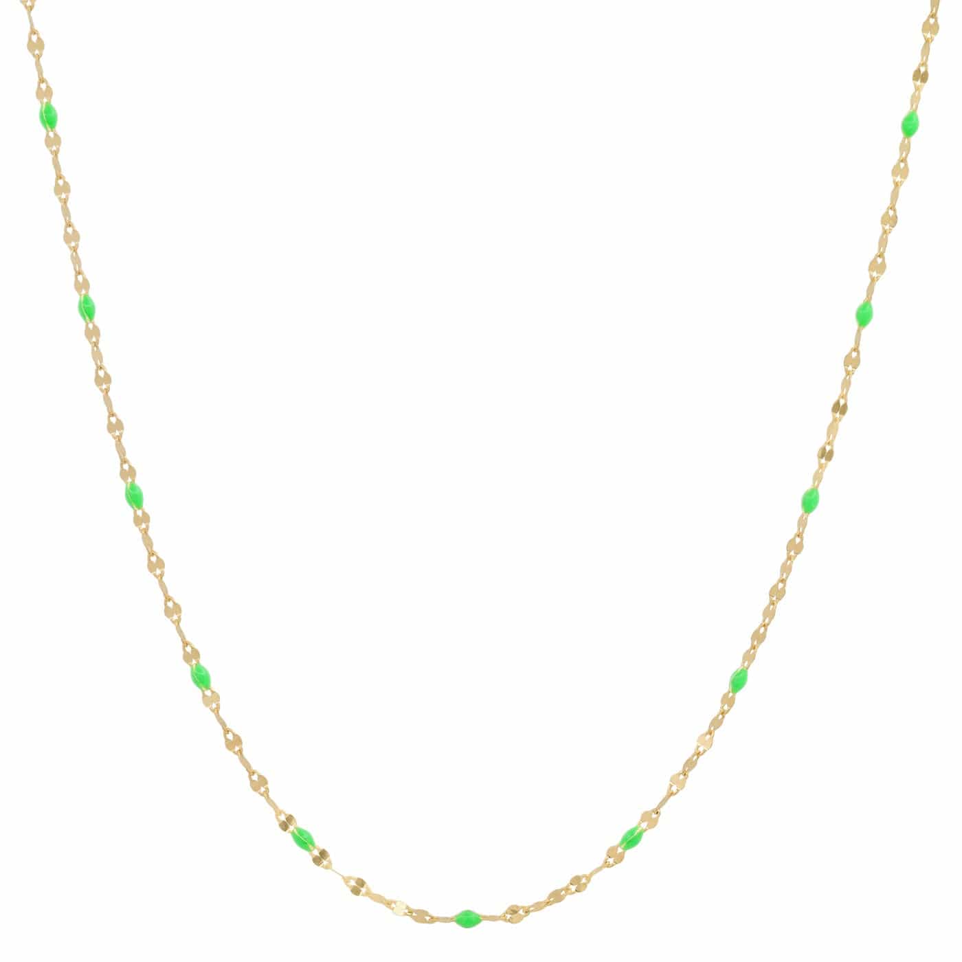TAI JEWELRY | Gold Vermeil Sparkle Chain with Enamel Stations | Necklace |