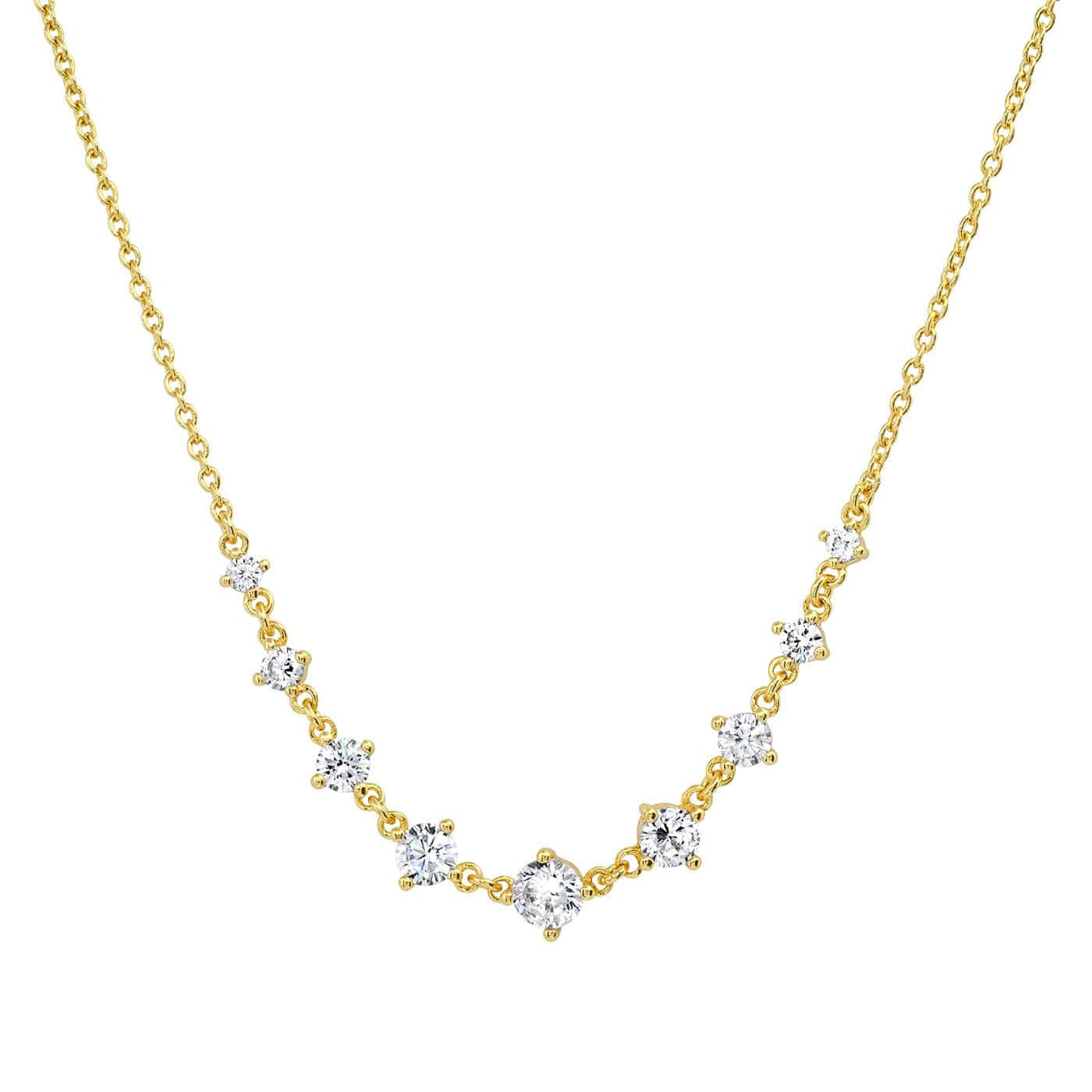 TAI JEWELRY | Graduated CZ Station Necklace | Necklace |