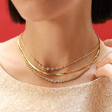 TAI JEWELRY | Graduated CZ Station Necklace | Necklace |