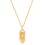TAI JEWELRY Necklace Hamsa Necklace with CZ and Opal Accents
