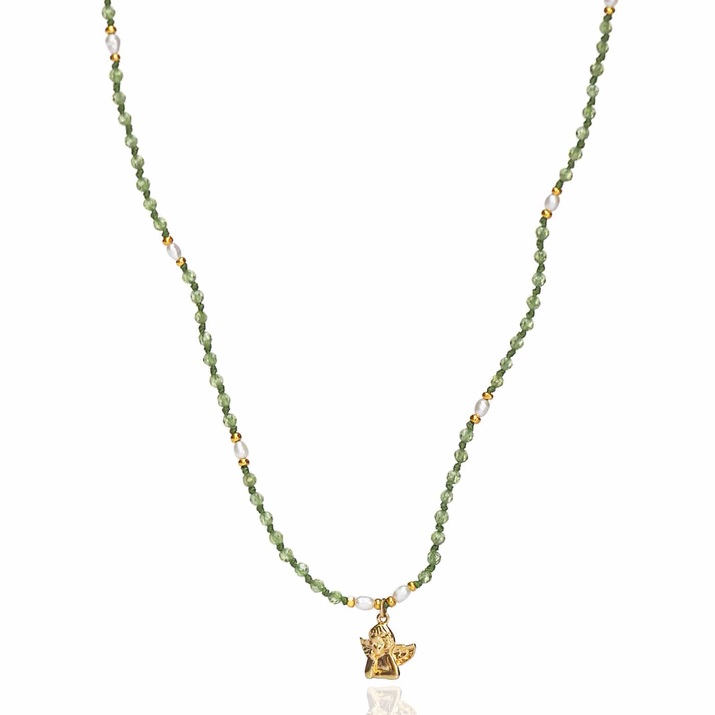 TAI JEWELRY Necklace Handmade Beaded Necklace With Angel Dangle
