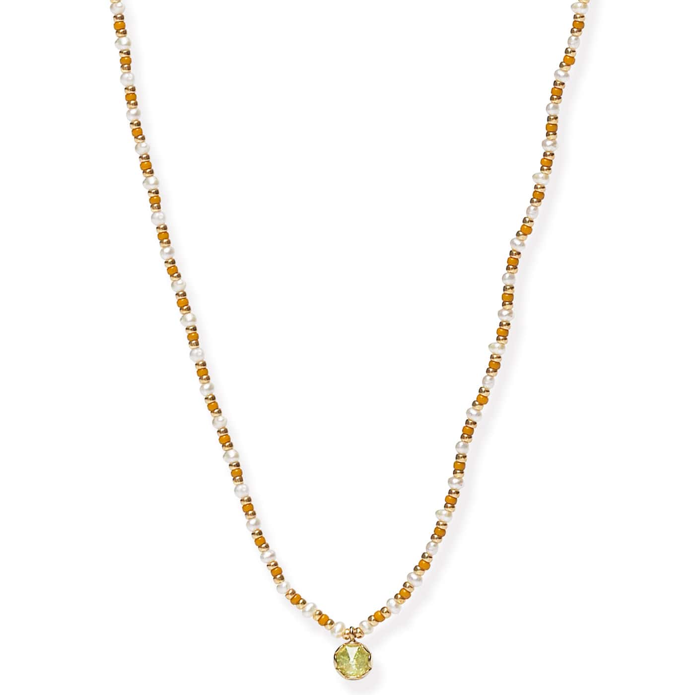 TAI JEWELRY | Handmade Beaded Necklace With Glass Stone Accent | Necklace |