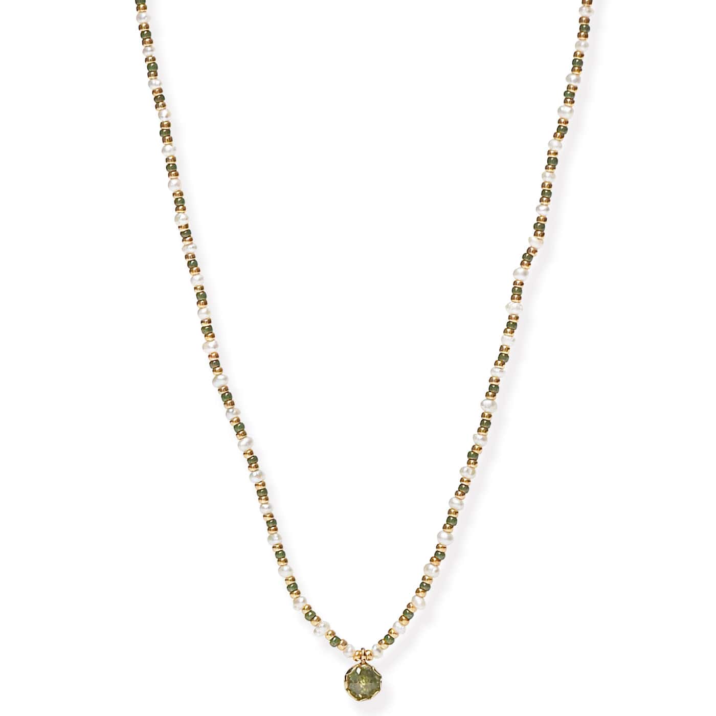 TAI JEWELRY | Handmade Beaded Necklace With Glass Stone Accent | Necklace |