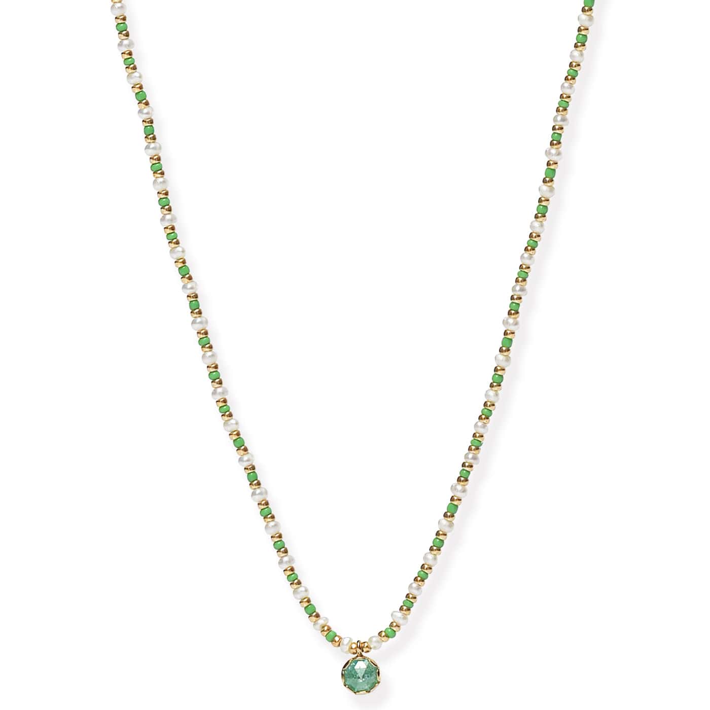 TAI JEWELRY | Handmade Beaded Necklace With Glass Stone Accent | Necklace |