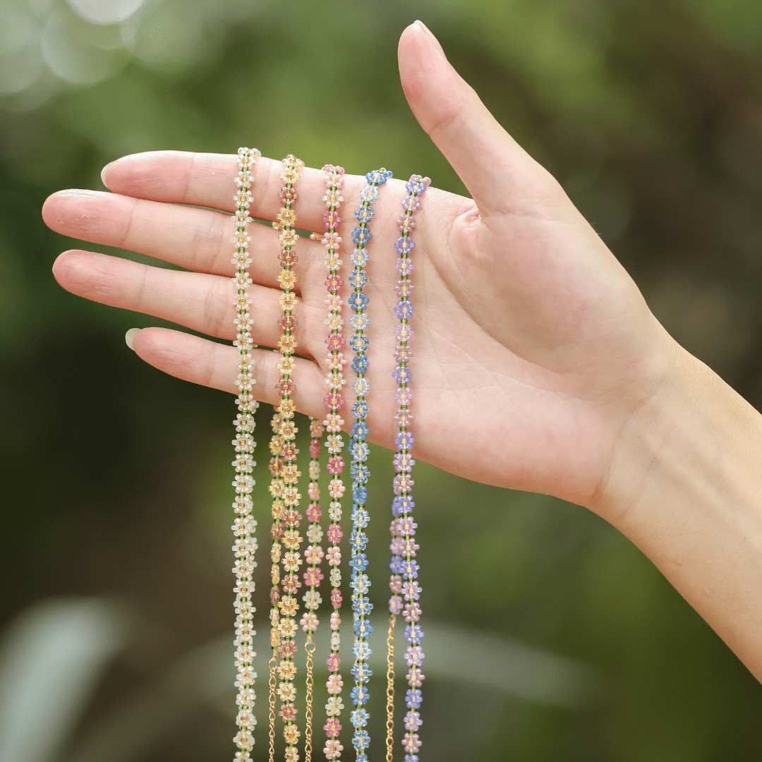 TAI JEWELRY | Handmade Seed Bead Floral Necklace | Necklace |