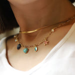TAI JEWELRY Necklace Heart and Moon Charm Necklace