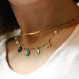 TAI JEWELRY Necklace Heart and Moon Charm Necklace