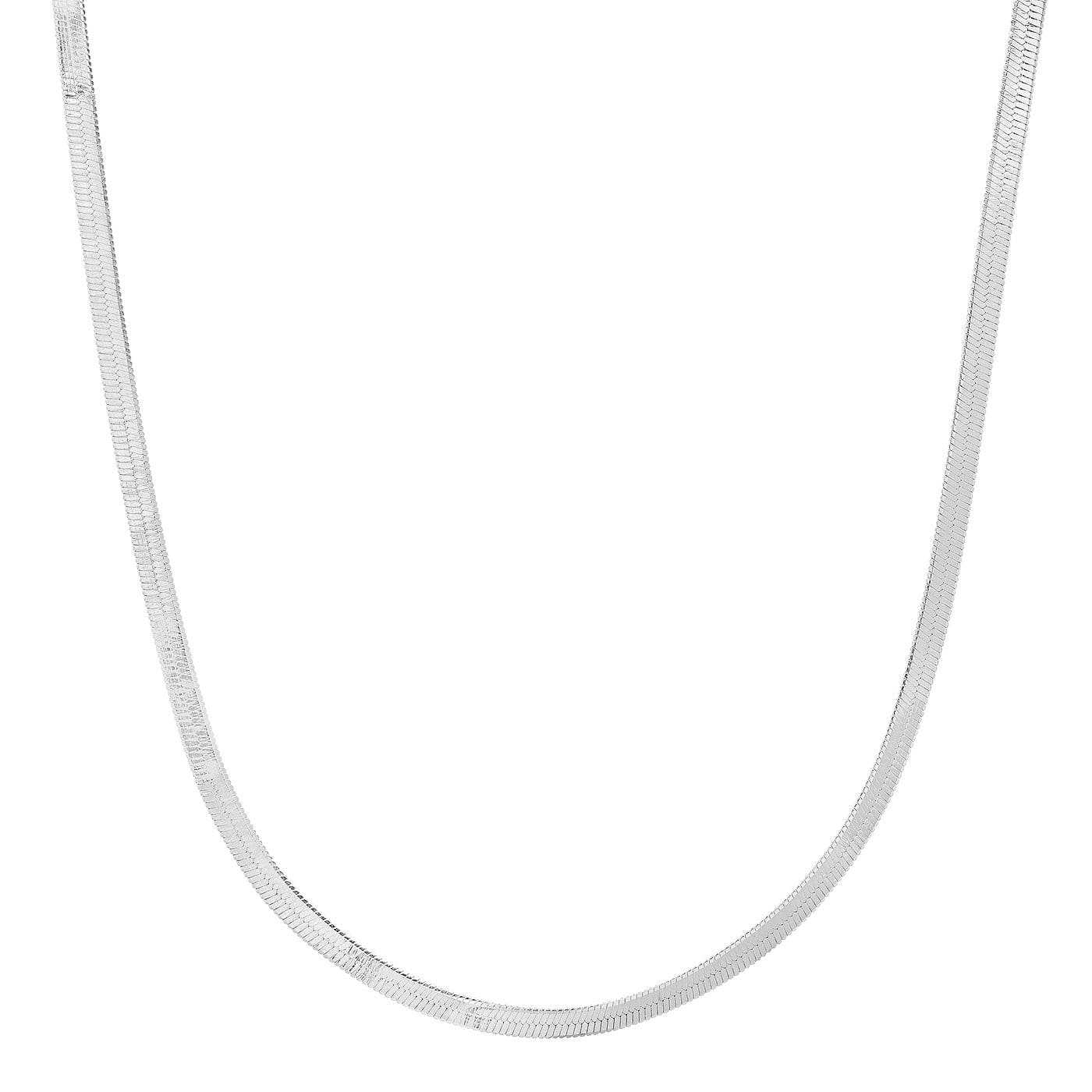 TAI JEWELRY Necklace Silver Herringbone Chain Necklace