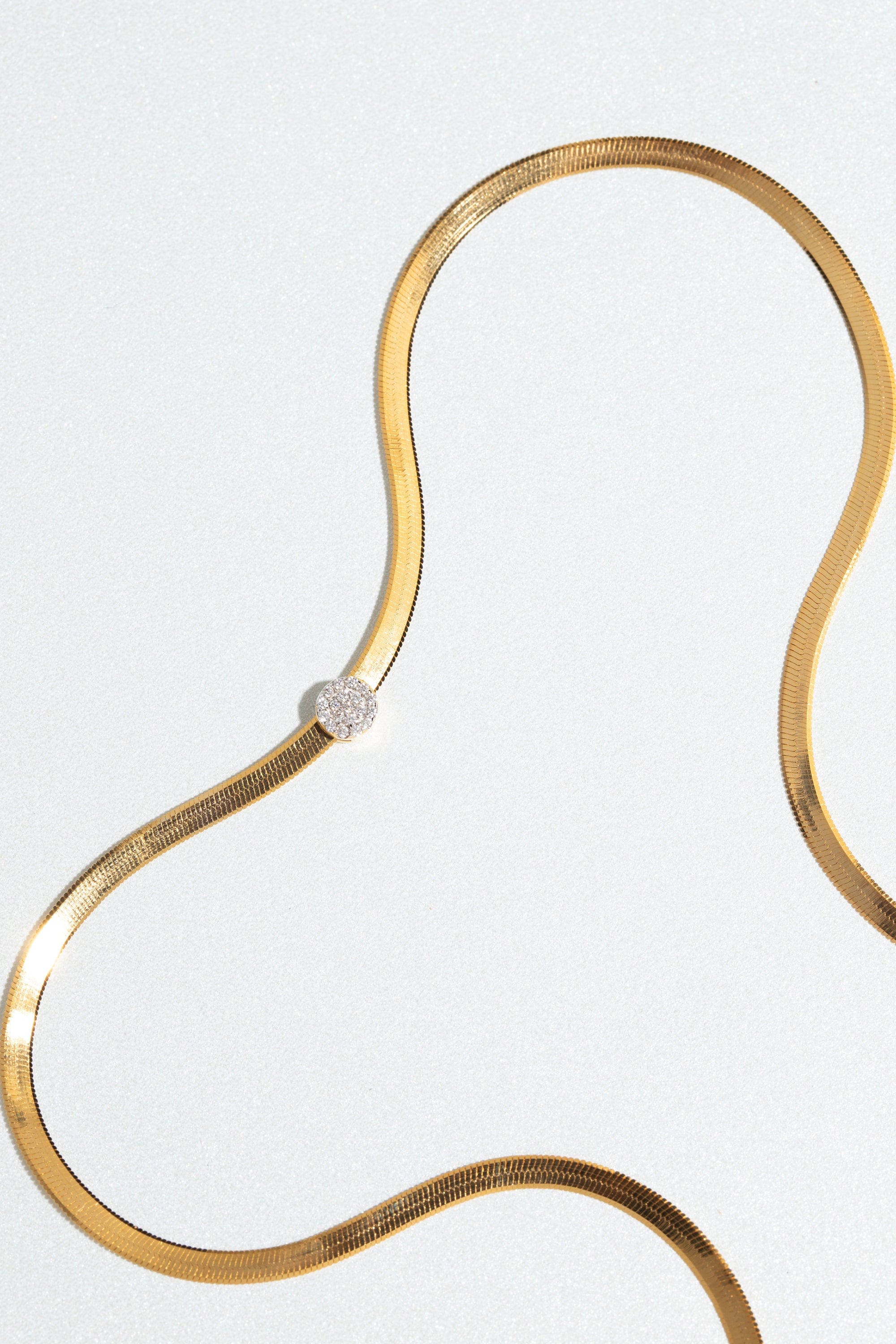 TAI JEWELRY | Herringbone Chain with Pave' Dot Necklace | Necklace |