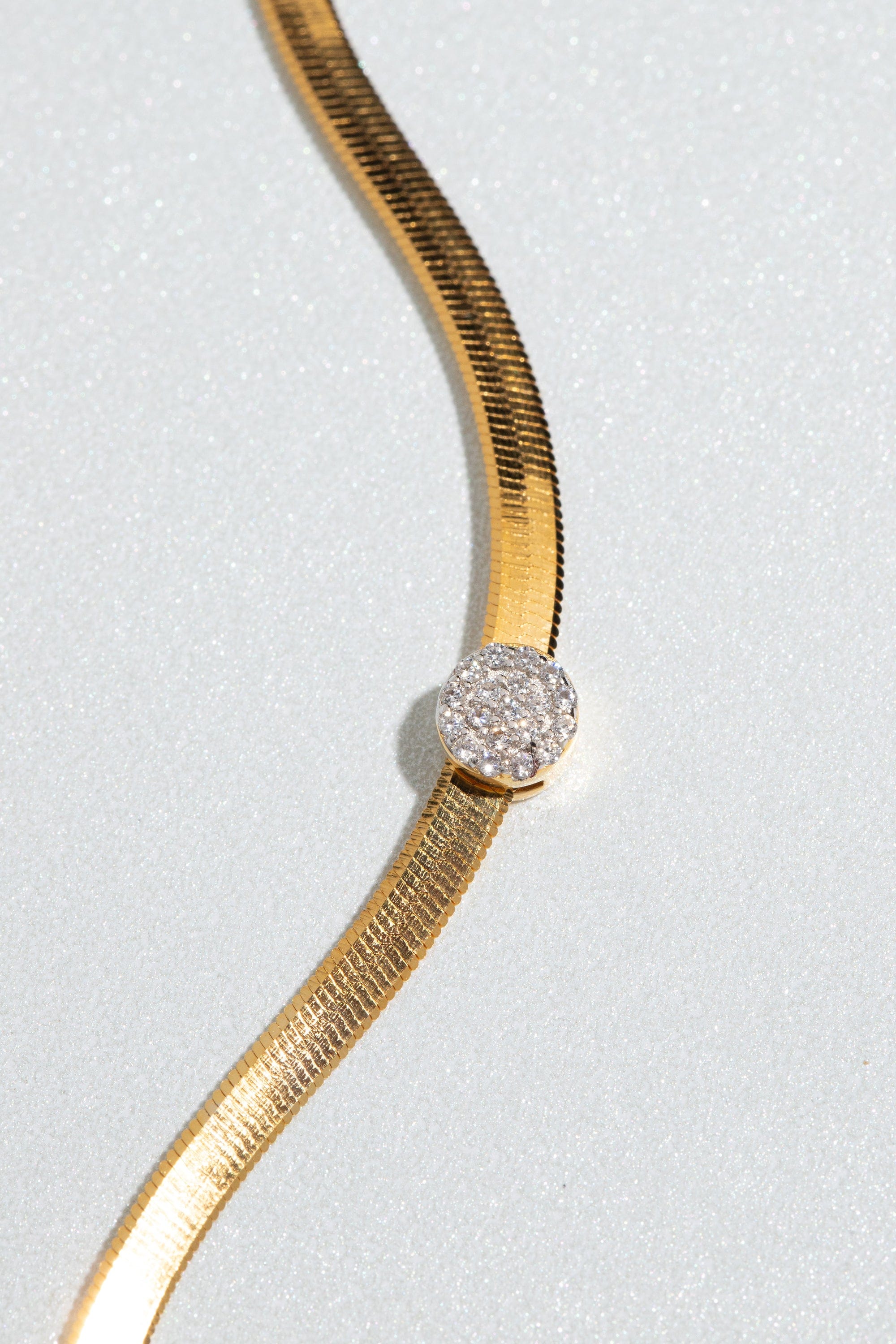 TAI JEWELRY | Herringbone Chain with Pave' Dot Necklace | Necklace |