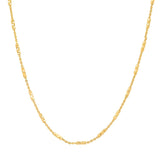 TAI JEWELRY Necklace Gold Link Bar With Diamond Finish