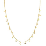 TAI JEWELRY Necklace Gold Moon And Star Charm Necklace