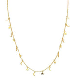 TAI JEWELRY Necklace Gold Moon And Star Charm Necklace