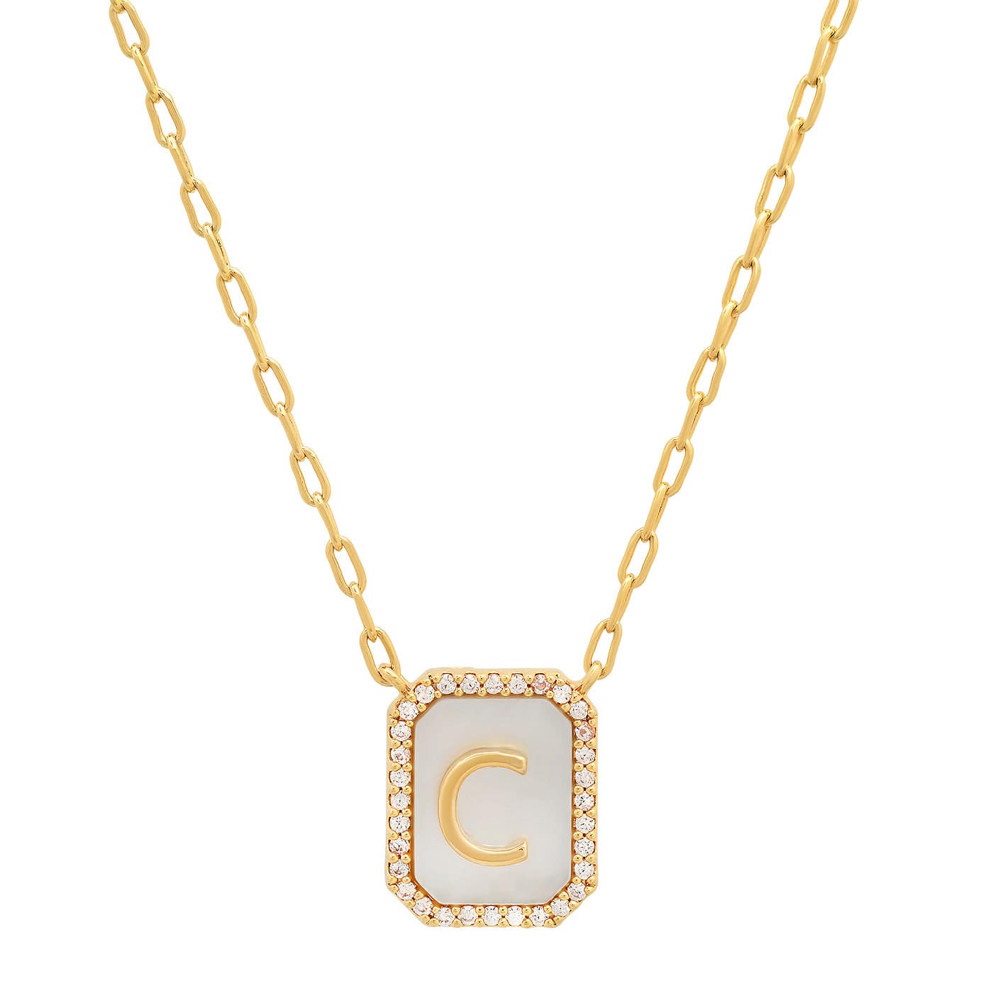 TAI JEWELRY | Mother Of Pearl Monogram Necklace | Necklace |