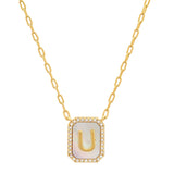 TAI JEWELRY | Mother Of Pearl Monogram Necklace | Necklace |