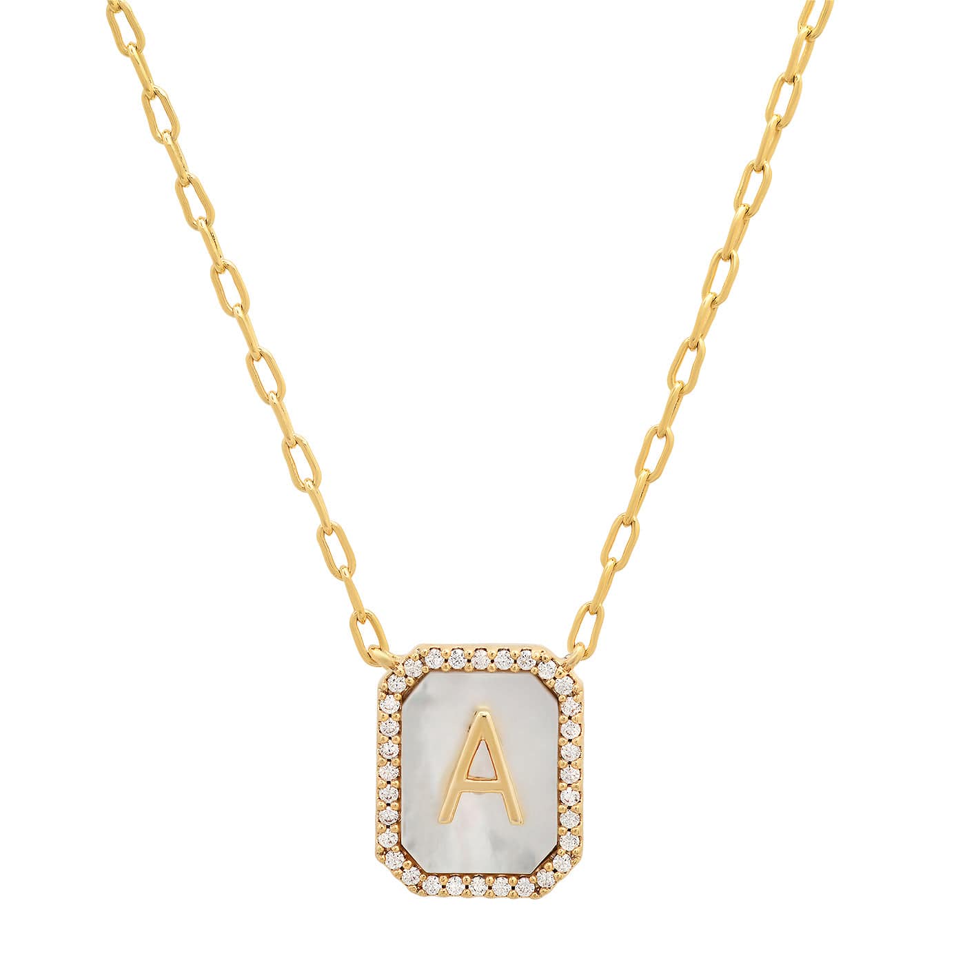 TAI JEWELRY Necklace A Mother Of Pearl Monogram Necklace